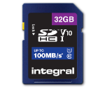 Integral 32GB SD CARD SDHC UHS-1 U1 CL10 V10 UP TO 100MBS READ