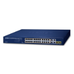 PLANET 24-Port 10/100/1000T 802.3at Unmanaged Gigabit Ethernet (10/100/1000) Power over Ethernet (PoE) 1U Blue
