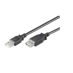 Microconnect USB2.0, M/F, 3m USB cable USB A Black