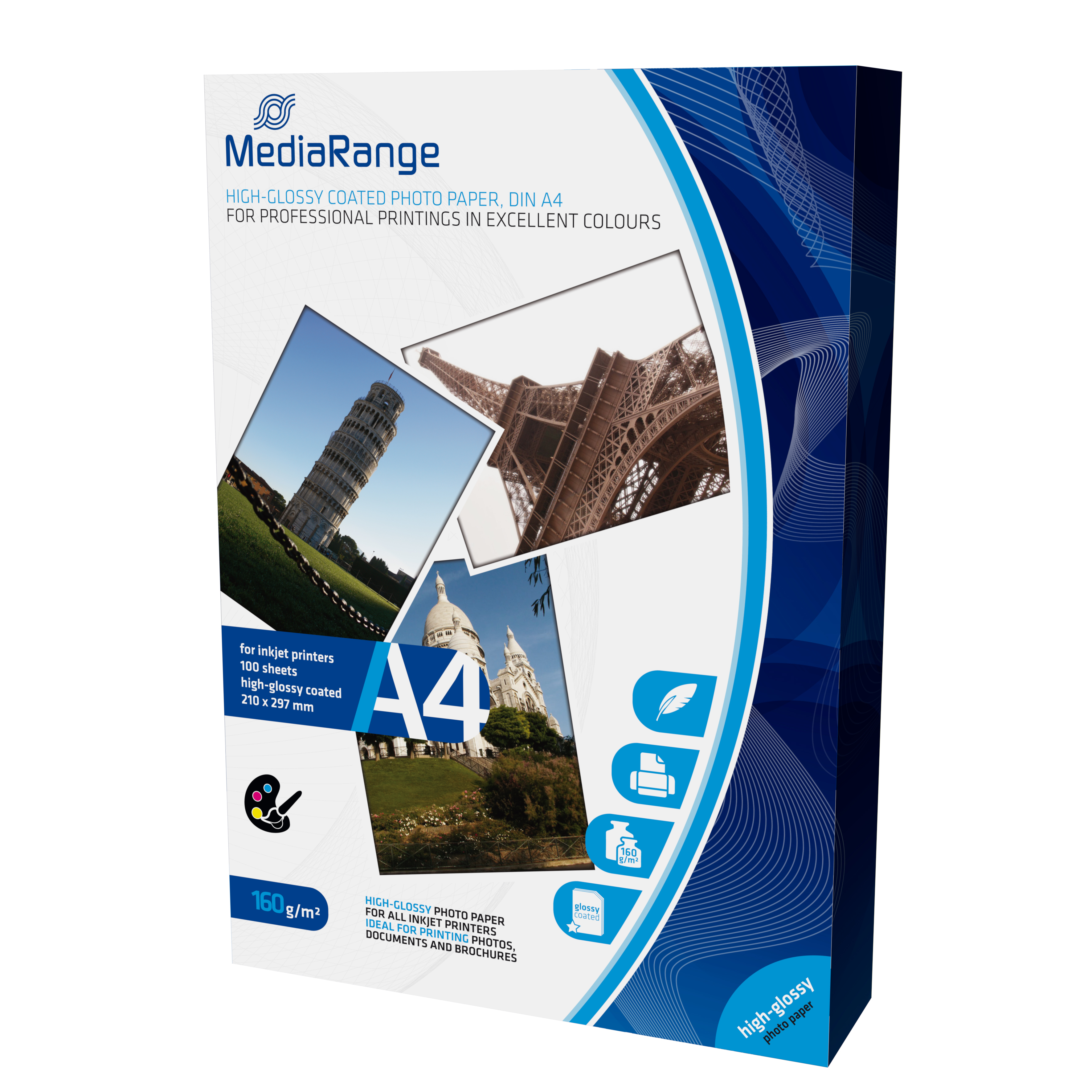 Image of MediaRange MRINK105 photo paper White High-gloss A4