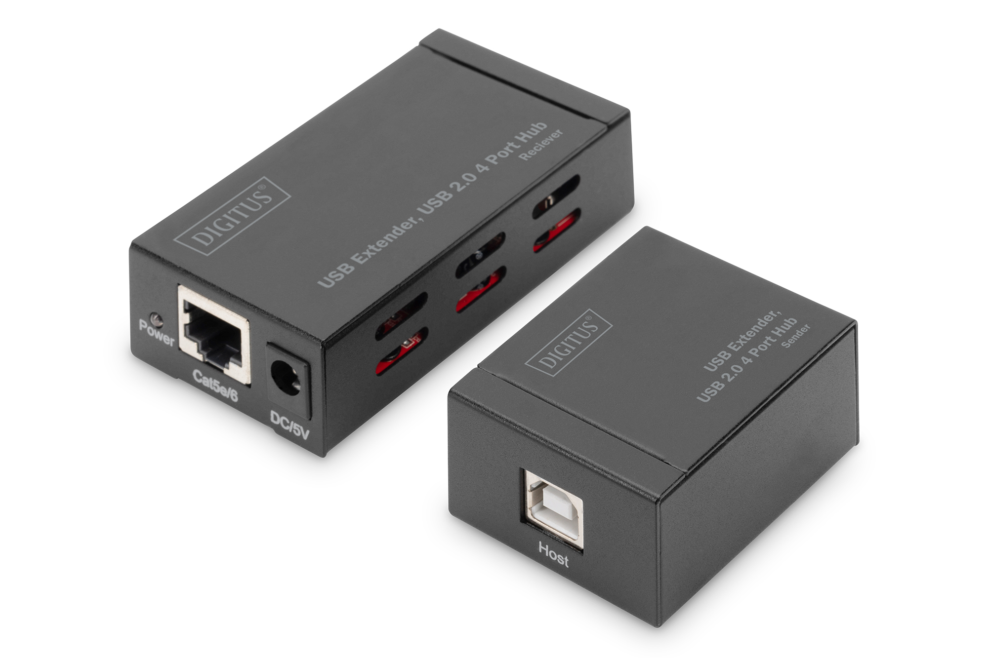 Photos - Network Card Digitus USB Extender, USB 2.0 4 Port Hub DA-70143 