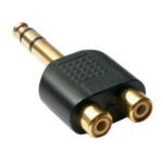 Lindy 35623 tussenstuk voor kabels 2 x RCA 6.3mm Zwart