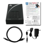 Apricorn Aegis Padlock DT FIPS USB3.0 2TB external hard drive USB Type-B 3.2 Gen 1 (3.1 Gen 1) Black
