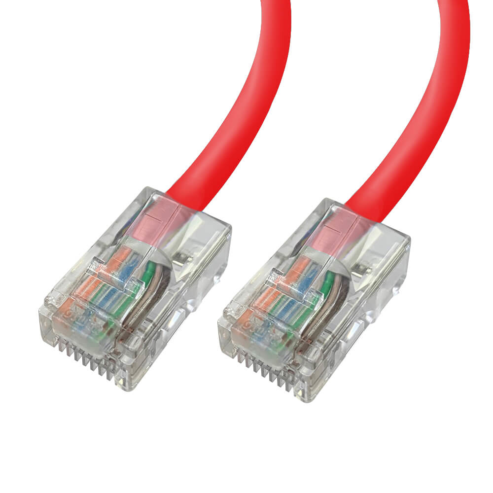Videk Unbooted 24 AWG Cat5e UTP RJ45 Patch Cable Red 0.5Mtr