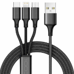 CODi A01068 USB cable 47.2" (1.2 m) USB A USB C/Micro-USB B/Lightning Black