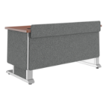 Middle Atlantic Products Forum™ Lectern, 60" Wide, Electrically Height Adjustable, Wilsonart® Biltmore Cherry, Magnesium Powdercoat, Charcoal Gray Felt with Power for UK