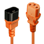 Lindy 0.5m C14 to C13 Extension Cable, orange