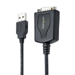 StarTech.com 1 m USB- till seriell kabel med COM-portretention, DB9 Male RS232- till USB-omvandlare, USB- till seriell adapter för PLC/skrivare/skanner, Prolific Chipset, Windows/Mac