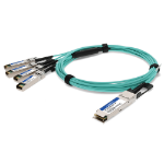 AddOn Networks QSFP-4SFP-AOC15M-FT-AO InfiniBand/fibre optic cable 590.6" (15 m) QSFP+ 4x SFP+ AOC Aqua color