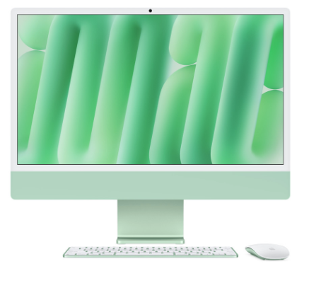 Apple Allinone 24inch iMac with Retina 4.5K Display M4 chip with 10-Core CPU and 10-Core GPU 24GB RAM 512GB SSD Green Z1K3