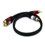 Monoprice 5346 audio cable 17.7" (0.45 m) 2 x RCA Black