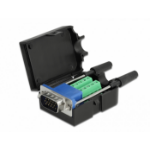 DeLOCK 66258 wire connector VGA 15-pin, 10 pin terminal block Black