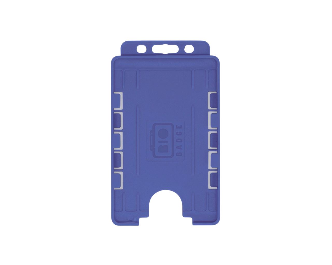 BioBadge Mid Blue Dual-Sided BIOBADGE Open Faced ID Card Holders - Portrait (Pack of 100)