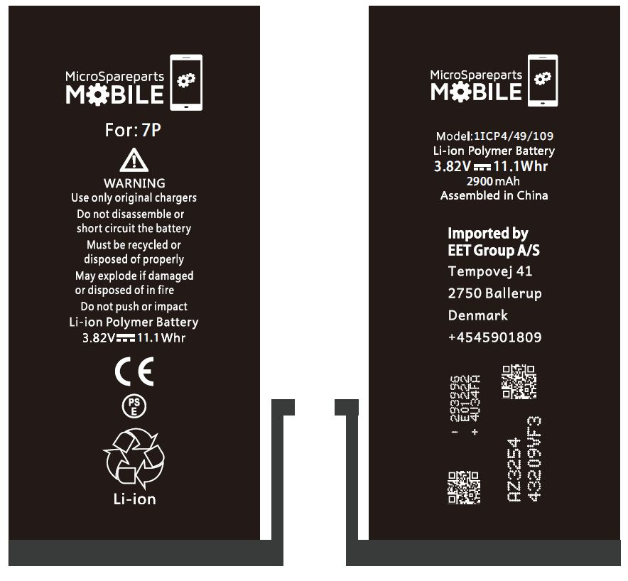 CoreParts MOBX-IP7P-BAT mobile phone spare part Battery Black