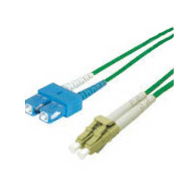 Image of FDL 5M OM3/4 50/125 LC-SC DLX FIBRE OPTIC CABLE - AQUA GREEN