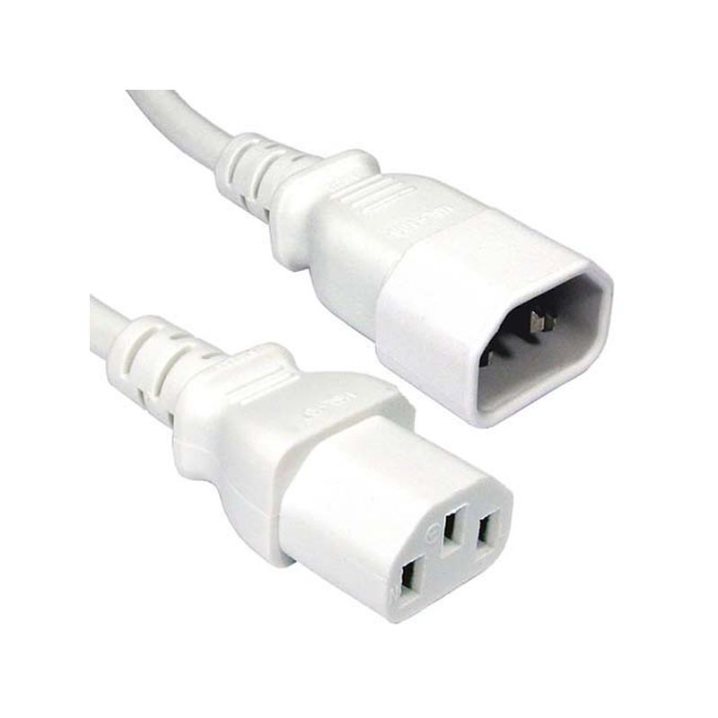 Image of FDL 2M IEC MAINS EXT. CABLE - IEC C13 SKT. TO C14 PLUG - WHITE