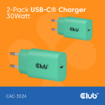 CLUB3D 2-Pack USB-C® Charger 30Watt Green