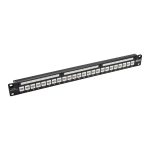 Tripp Lite N254-024-6AD 24-Port 1U Rack-Mount Cat6a Feedthrough Patch Panel with 90-Degree Down-Angled Ports, RJ45 Ethernet, TAA