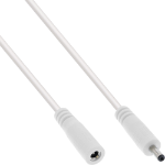 InLine DC extension cable, DC male/female 3.5x1.35mm, AWG 18, white 0.5m