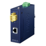 PLANET IP30 Industrial 10BASE-T1L Terminal Block SPE to 10/100BASE-TX Media Converter (Terminal block connector, 10Mbps Ethernet network media converter Blue