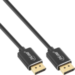 InLine DisplayPort 1.4 cable Slim, 8K4K, black, gold-plated contacts, 1m