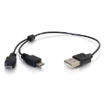 C2G 81709 USB cable 0.25 m USB 2.0 USB A 2 x Micro-USB B Black