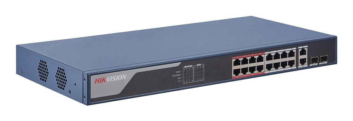 Hikvision DS-3E1318P-EI network switch Managed Fast Ethernet (10/100) Power over Ethernet (PoE) 1U Blue