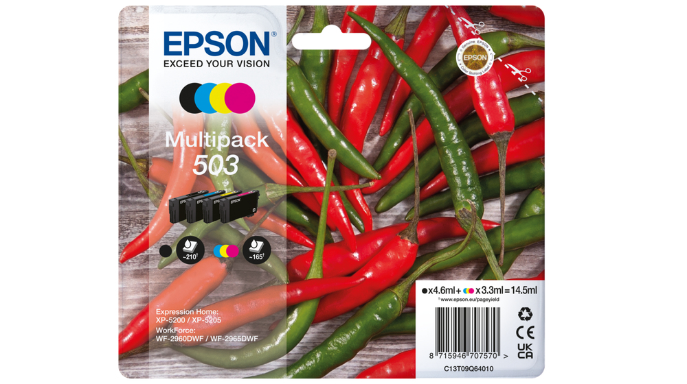 Image of Epson C13T09Q64010/503 Ink cartridge multi pack Bk,C,M,Y 210pg +...