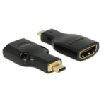 DeLOCK HDMI Micro-D/HDMI-A, M/F, 4K Micro-HDMI Black