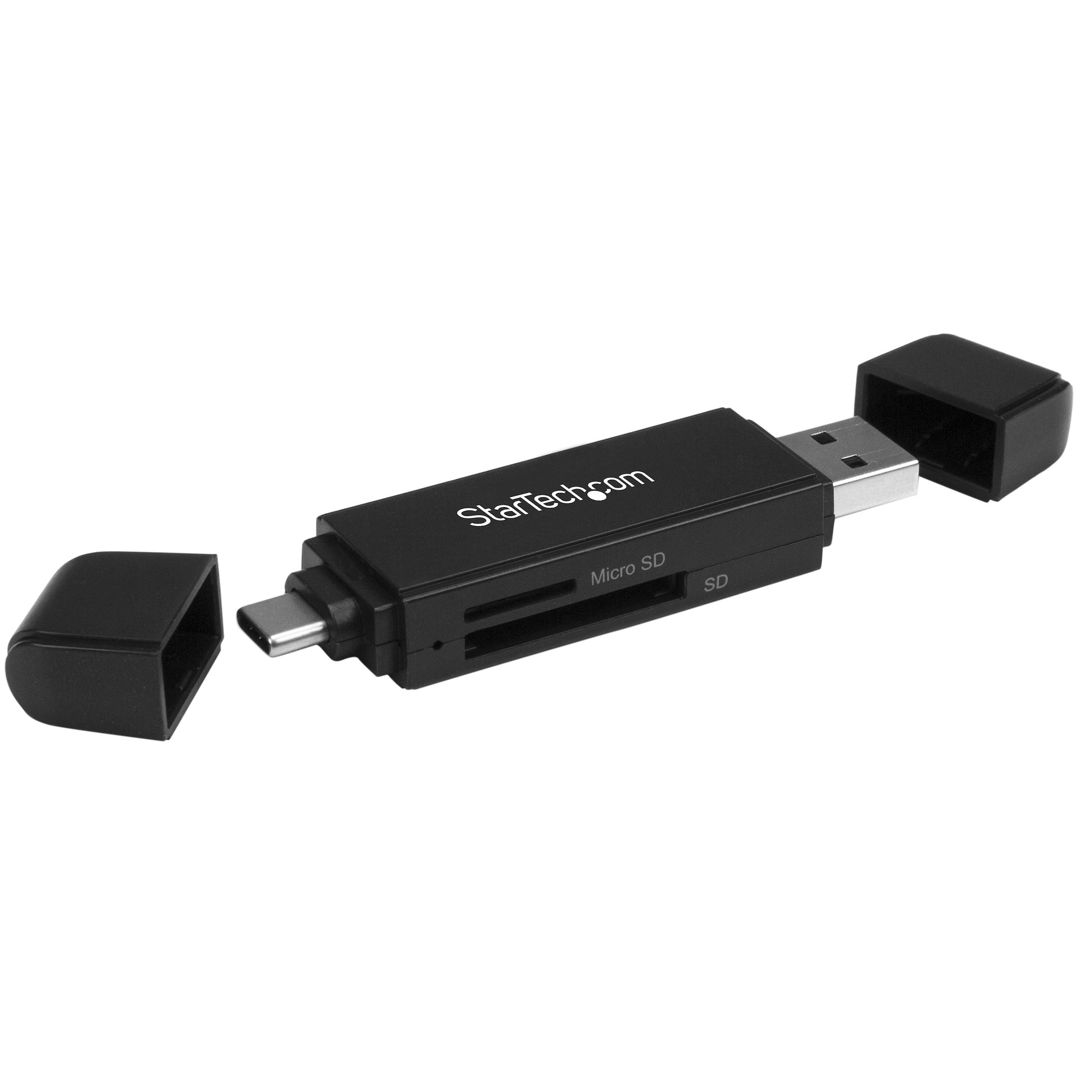 StarTech.com USB 3.0 Memory Card Reader/Writer for SD and microSD Cards - USB-C and USB-A