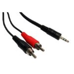 Cables Direct 3.5mm - RCA 15m audio cable 2 x RCA Black