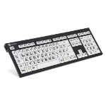 Logickeyboard XL Print keyboard USB QWERTZ German Black, White
