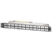 Intellinet 19" 48-Port Shielded Blank Patch Panel, 1U, Unloaded 19-inch Rackmount Keystone Panel for High-density Installations, Removable Cable-Management Bar, Black