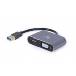 Gembird A-USB3-HDMIVGA-01 USB graphics adapter 3840 x 2160 pixels Grey