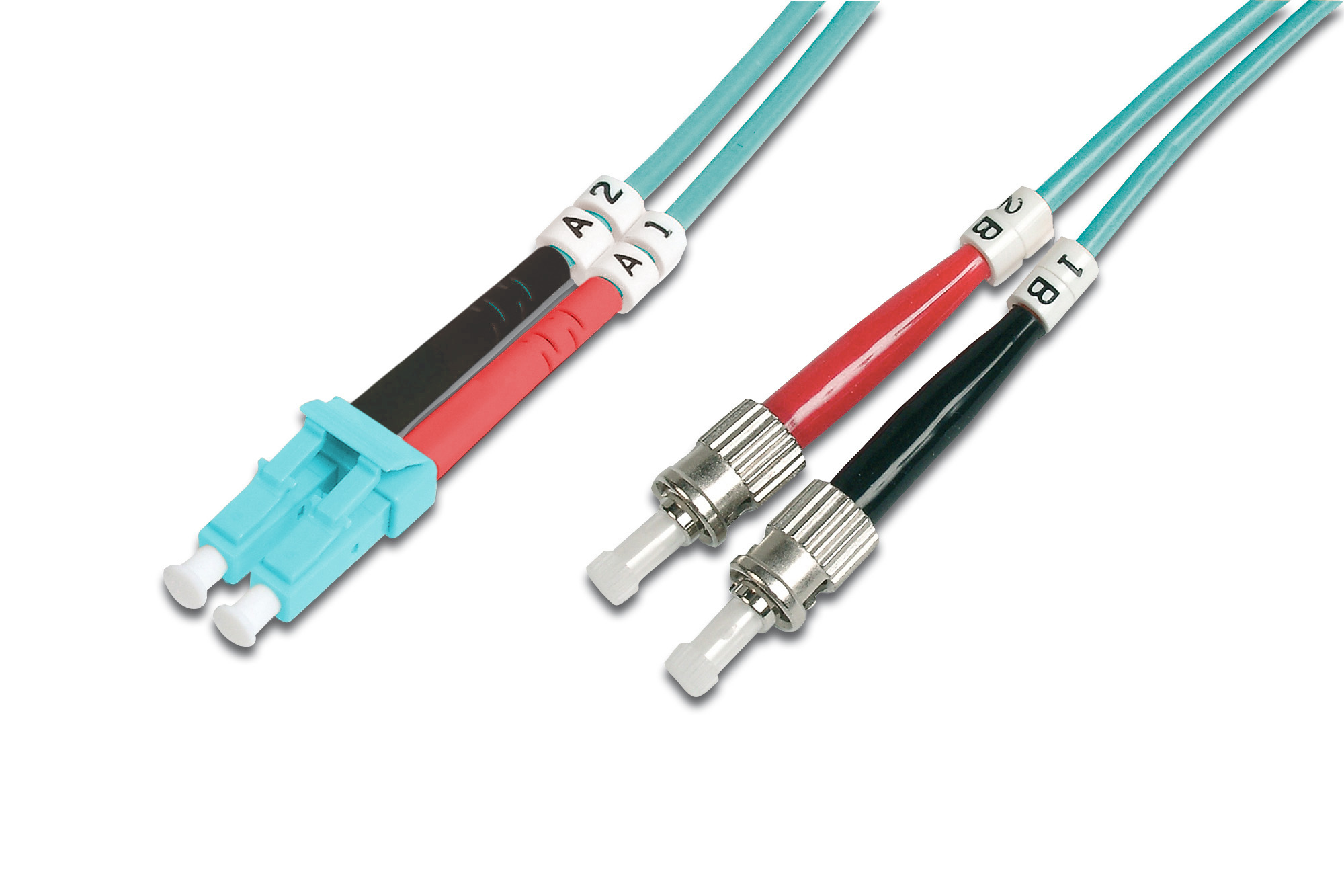 DIGITUS LWL Patchkabel, 2 x ST - LC-Duplex, OM3, 2,0 m