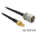 DeLOCK 88473 coaxial cable 0.125 m FME SMB Gold, Black