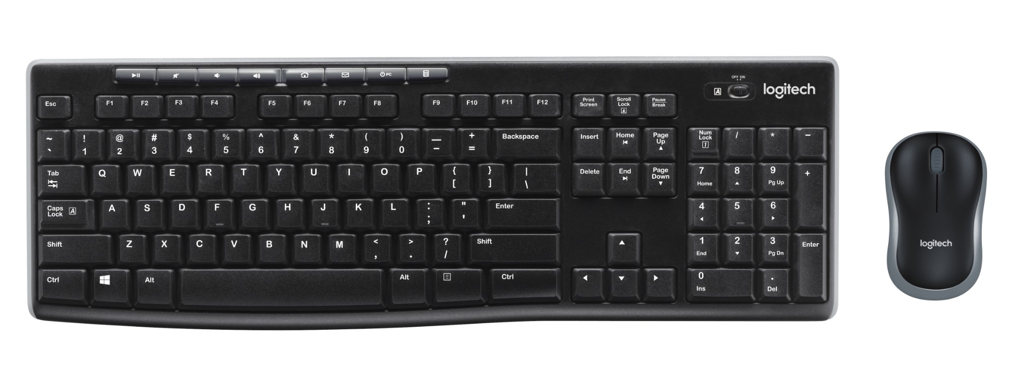 Logitech Wireless Combo MK270 keyboard Mouse included USB QWERTY English Black