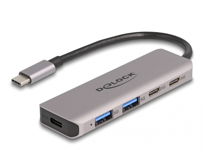 Image of DeLOCK USB 5 Gbps 2 Port USB Type-C and 2 Port Type-A Hub with USB...