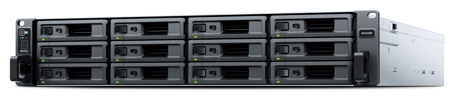 Synology RX1225RP disk array Rack (2U) Black. Silver