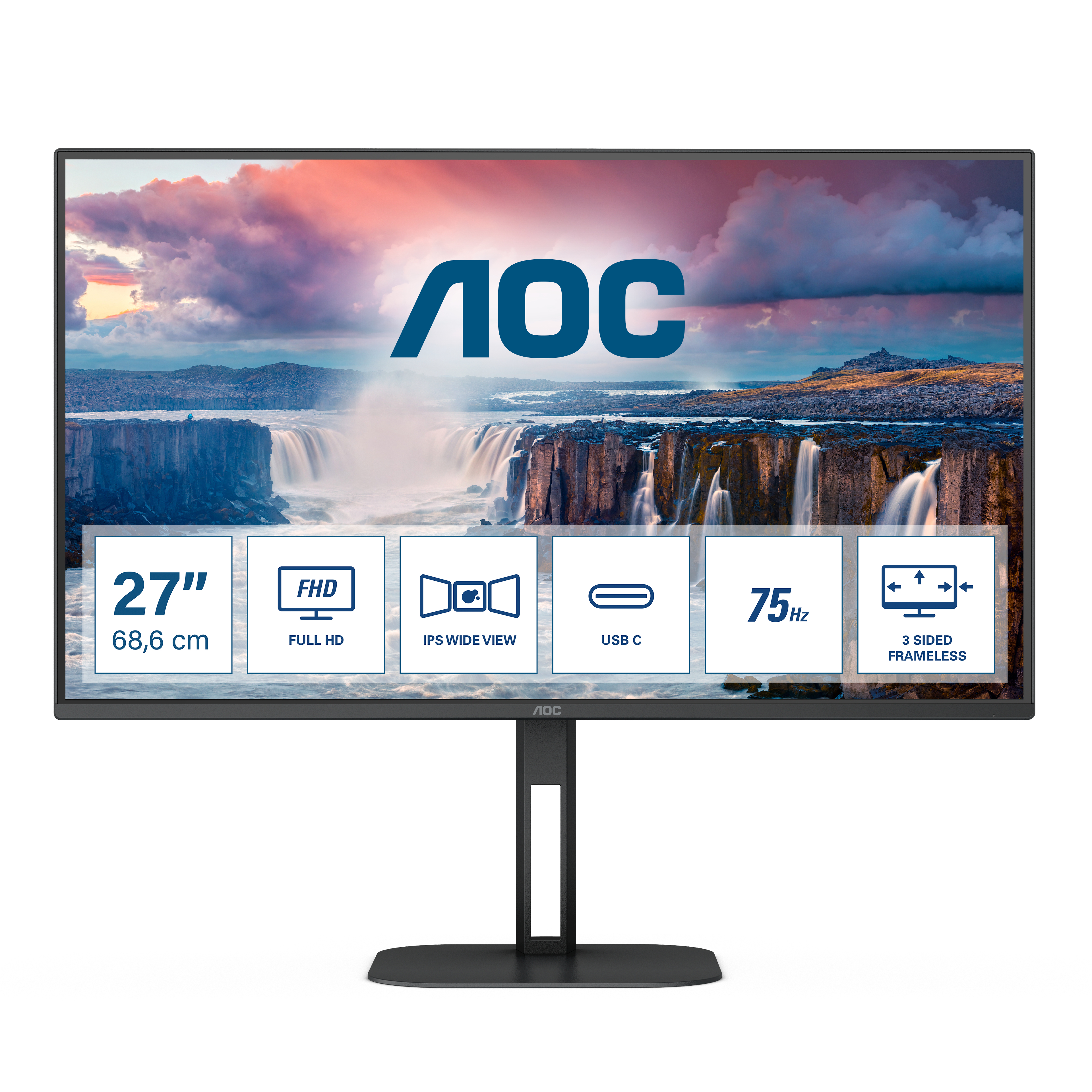 Image of AOC V5 27V5CE computer monitor 68.6 cm (27") 1920 x 1080 pixels...