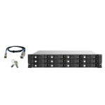 QNAP TL-R1220SEP-RP 168TB (Seagate Exos) 12-bay 2U rackmount SAS 12Gbps JBOD expansion enclosure with SAS expander; 2.5:/3.5 SAS 12Gbps & SAS/SATA 6Gbps drives; 4 x SFF-8644 Mini-SAS HD ports; redundant PSU HDD/SSD enclosure Black, Grey 2.5/3.5"