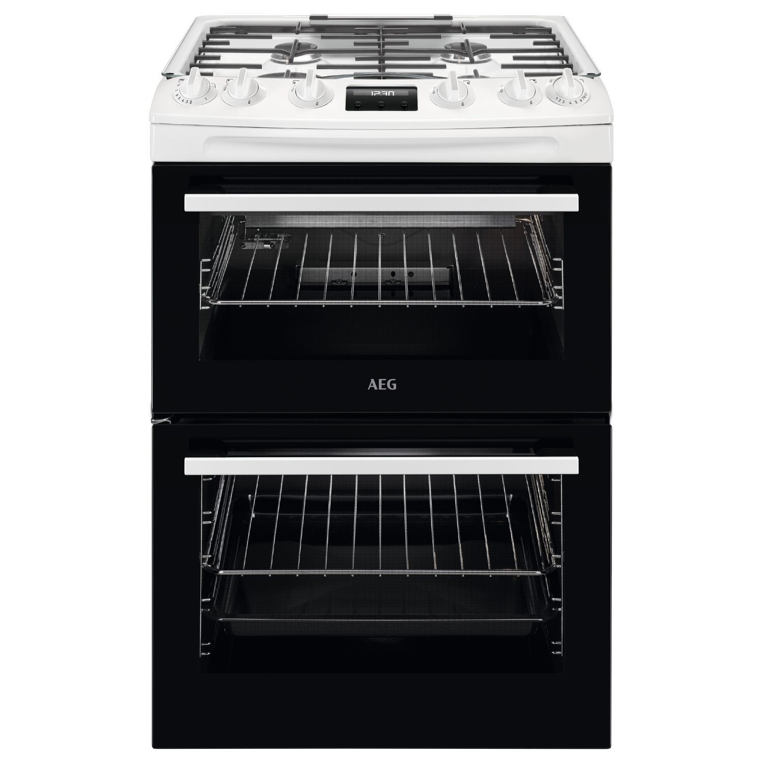 AEG 60cm Gas Cooker with Lid - White