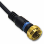 C2G 12ft Velocity™ Mini-Coax F-type Cable coaxial cable 143.7" (3.65 m) Black