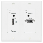 Extron DTP T UWP 4K 332 D socket-outlet 2 x 3.5 mm + HDMI + VGA White