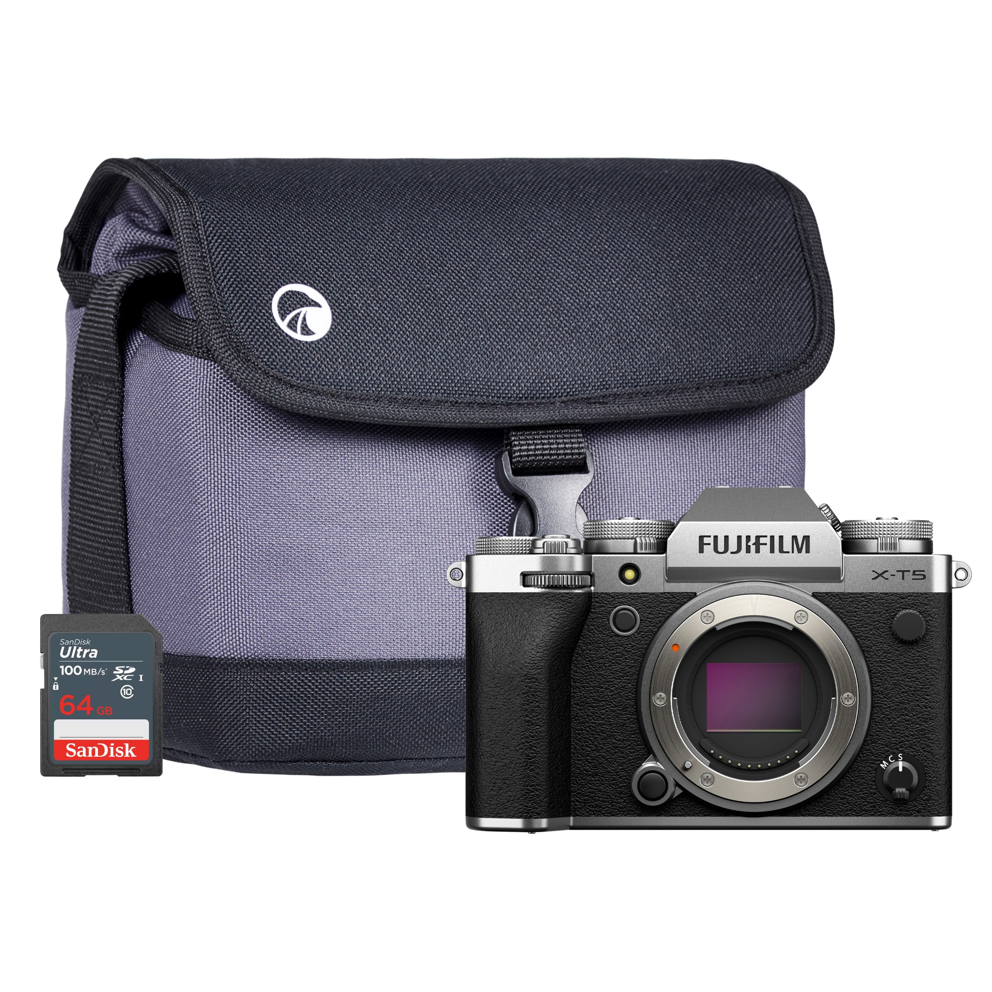 Fujifilm X-T5 Mirrorless Digital Camera - Silver - Camera + Sandisk 64