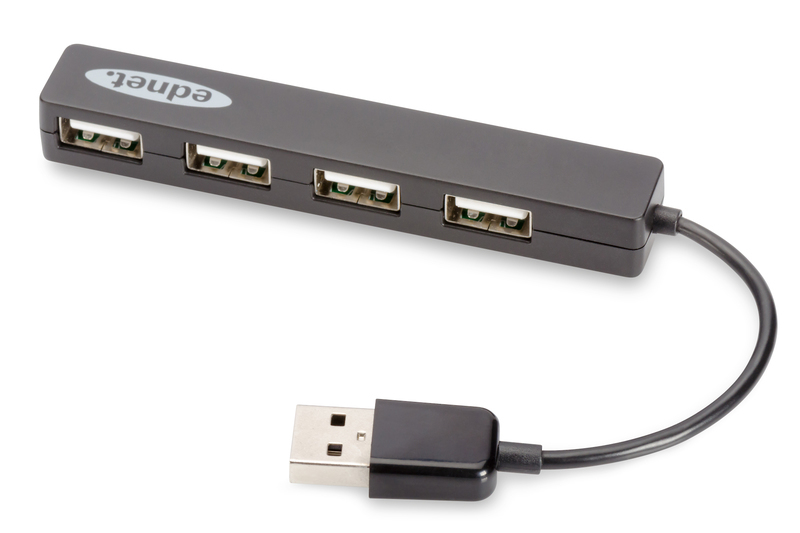 Ednet 85040 interface hub USB 2.0 480 Mbit/s Black