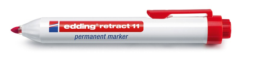 Photos - Felt Tip Pen Edding retract 11 permanent marker Bullet tip Red 4-11002 