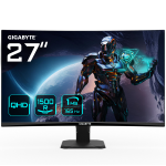 GIGABYTE GS27QC 27" QHD Curved Gaming Monitor - 2560 x 1440, 1500R, 165Hz, 1ms, 250 cd/m², FreeSync Premium, HDR Ready, HDMI 2.0, Displayport 1.4