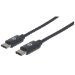 Manhattan USB-C to USB-C Cable, 2m, Male to Male, Black, 480 Mbps (USB 2.0), 3A, Equivalent to USB2CC2M, Hi-Speed USB, Lifetime Warranty, Polybag