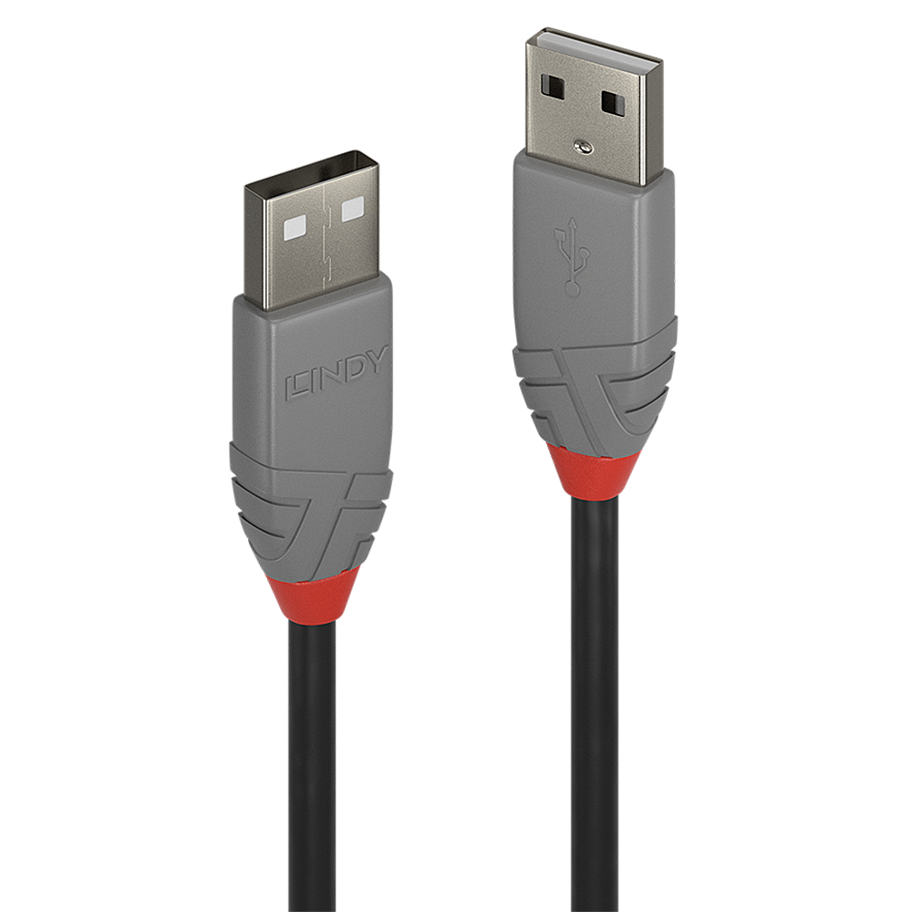 Image of Lindy 0.5m USB 2.0 Type A Cable, Anthra Line